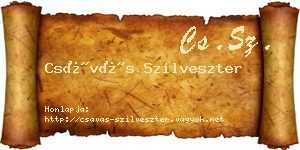 Csávás Szilveszter névjegykártya